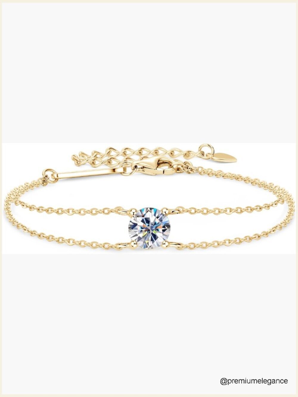 Moissanite Bracelet 14K Gold Plated 925 Sterling Silver Fine Jewelry Women